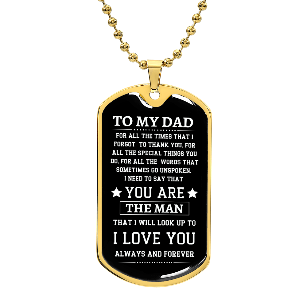 TO MY DAD - Dog Tag Necklace