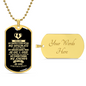 To My Soulmate Dog Tag Necklace