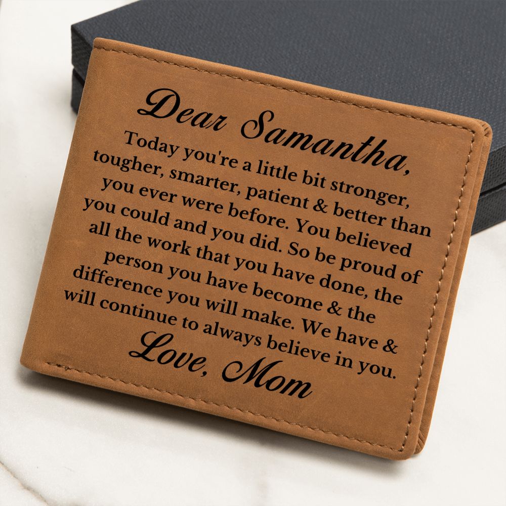Personalized Daughter Leather Wallet