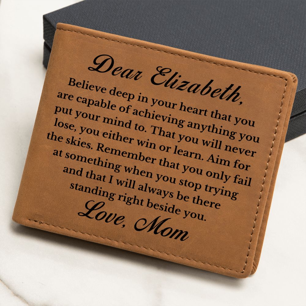 Personalized Daughter Leather Wallet