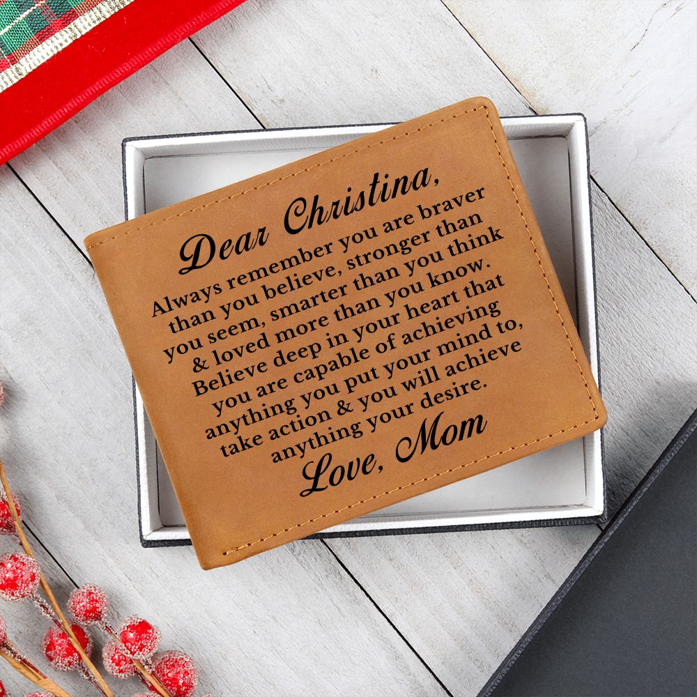 Personalized Leather Wallet Gift for Her