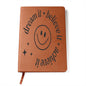Almost Sold Out - Dream Believe Achieve Smiley Leather Journal