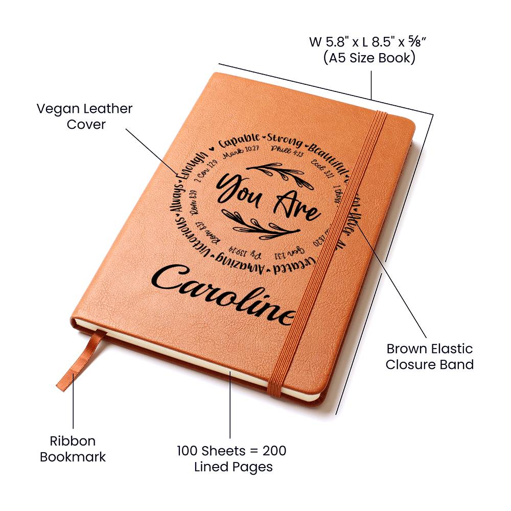 Almost Sold Out - You Are Strong Courageous Leather Journal