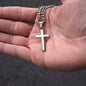 Almost Sold Out - Rainbow Necklace - Cross with Cuban Link Chain Necklace