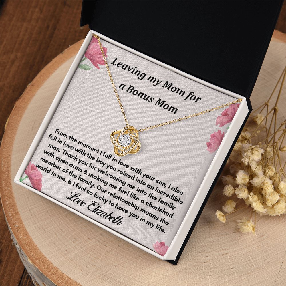 Bonus Mom - Gold Love Knot Necklace