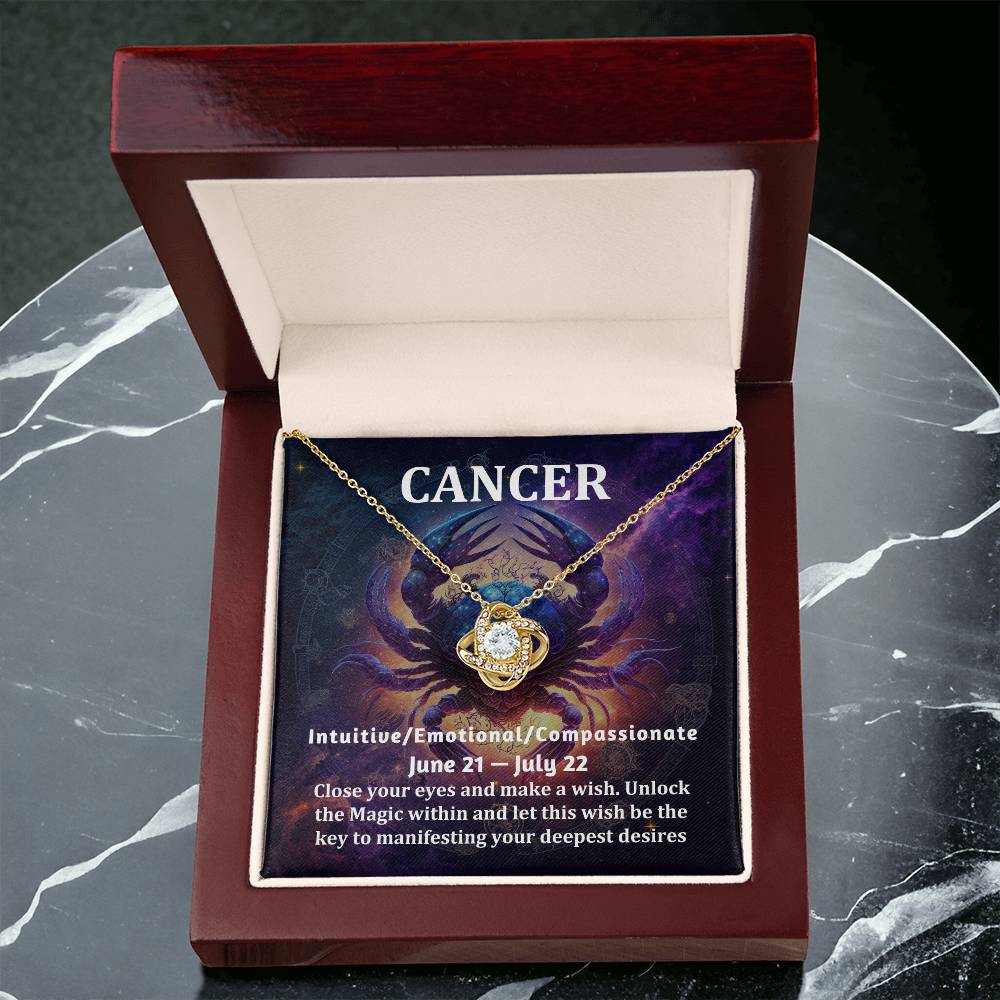 Cancer Zodiac Sign Gift - Love Knot Necklace