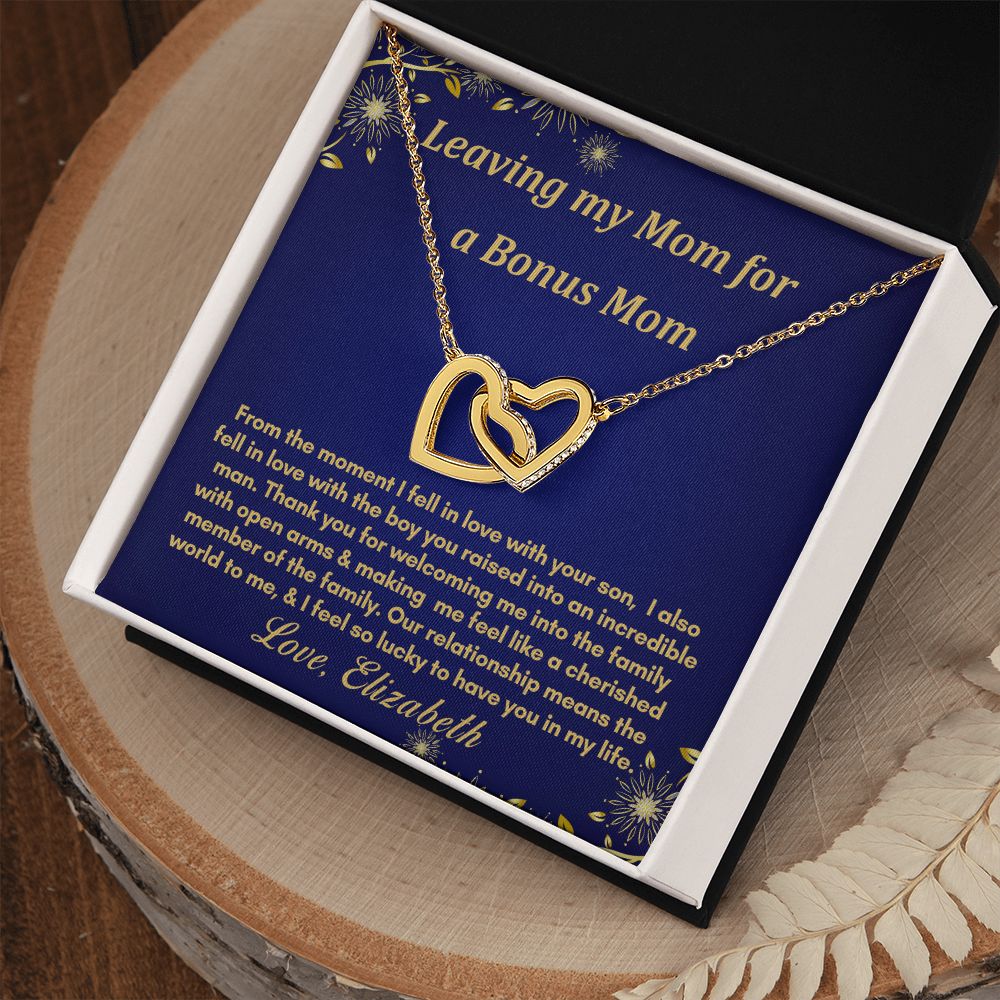 Bonus Mom Gift - 18K Gold Interlocking Hearts Necklace