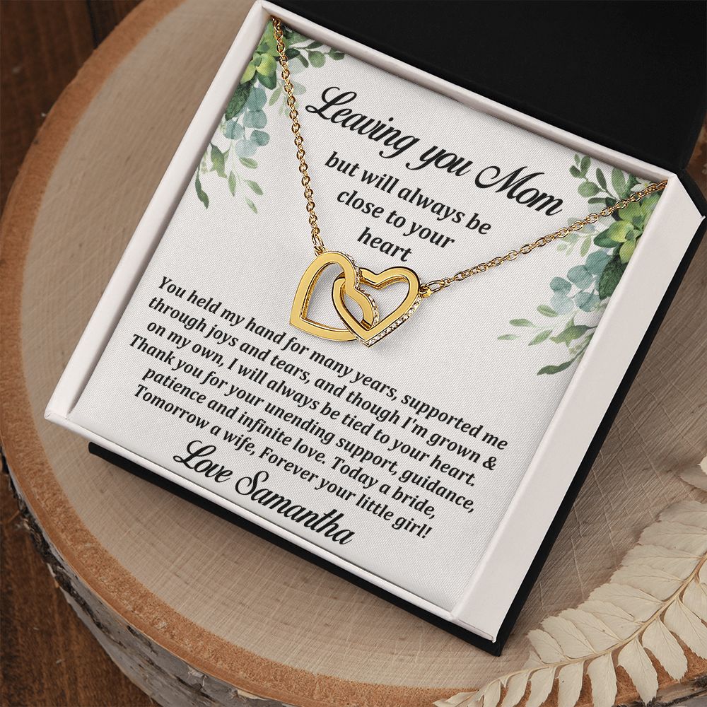 Personalized Mother of the Bride Gift - 18K Gold Interlocking Hearts Necklace