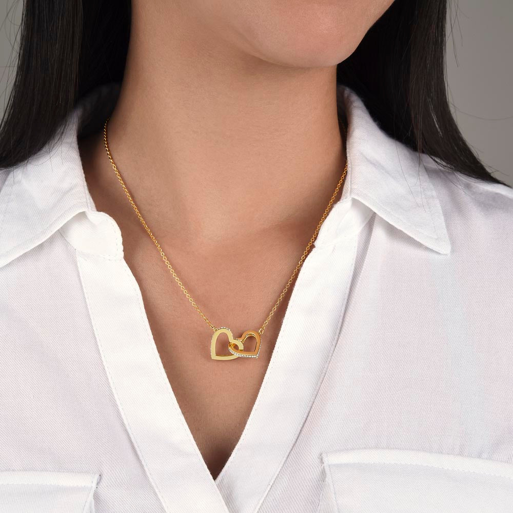 Interlocking Hearts Necklace - Silver and Gold