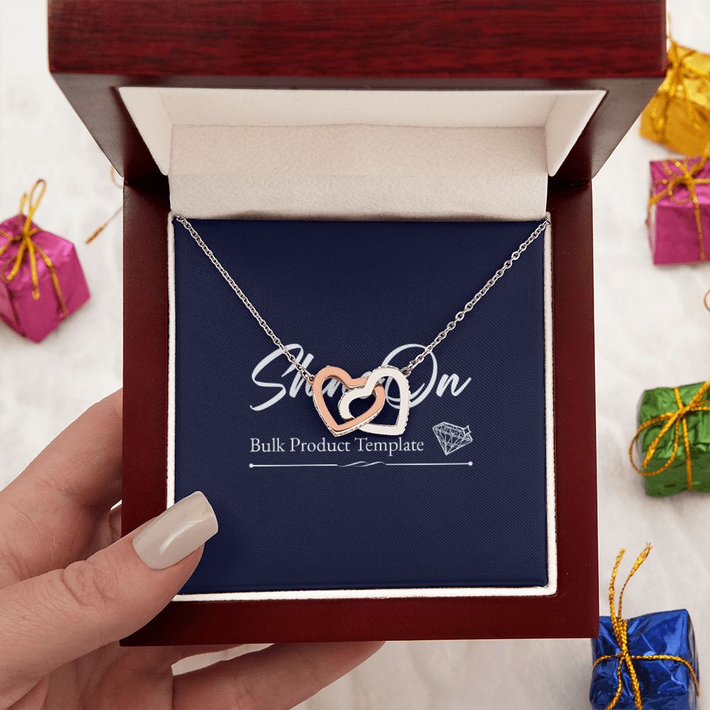 Interlocking Hearts Necklace - Silver and Gold