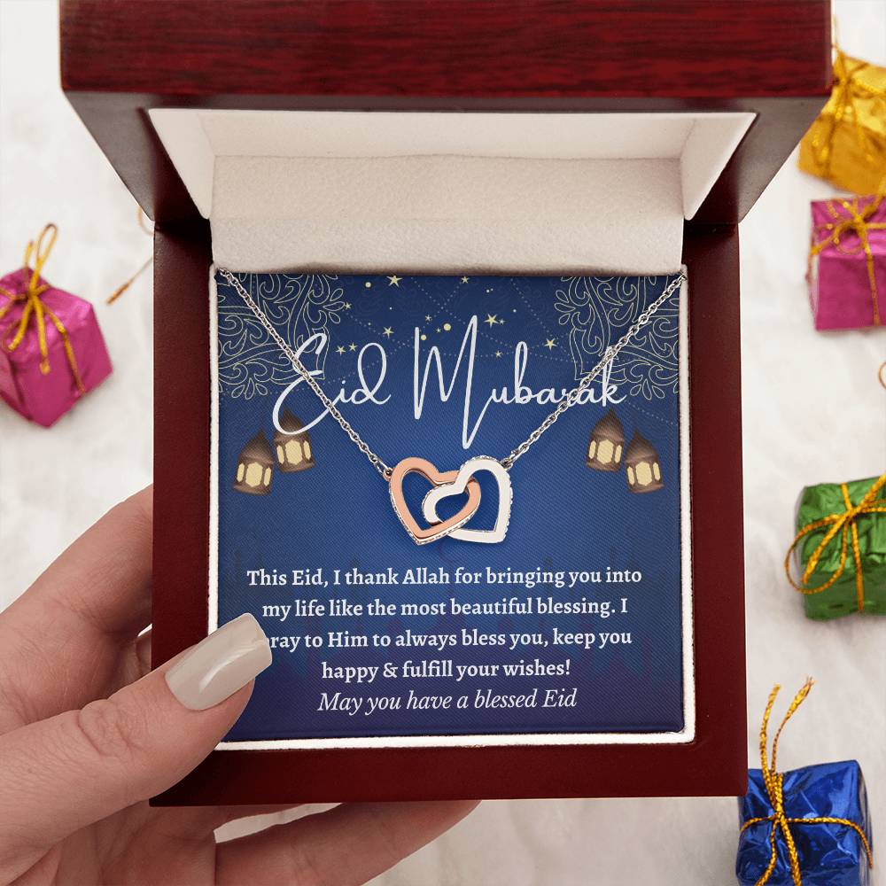 Eid Mubarak Gift - Interlocking Hearts Necklace