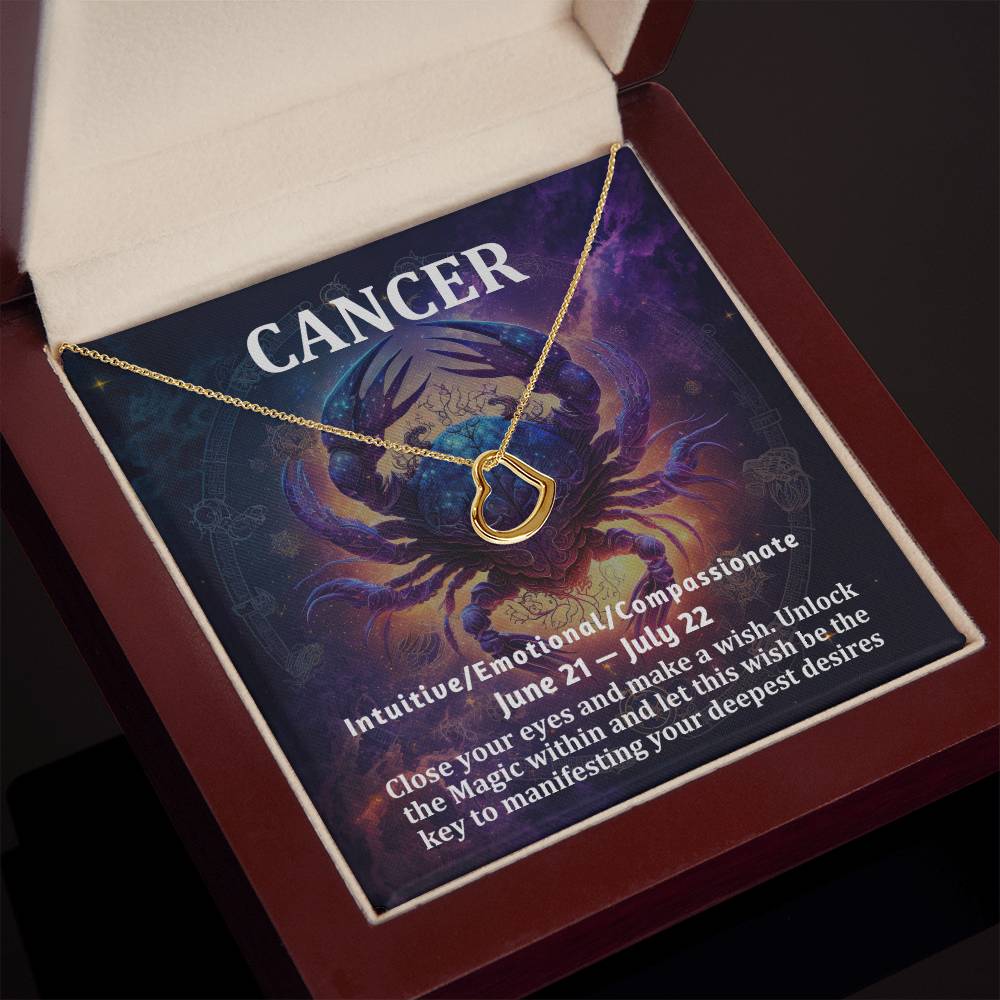 Cancer Sign Gift - Delicate Heart Necklace