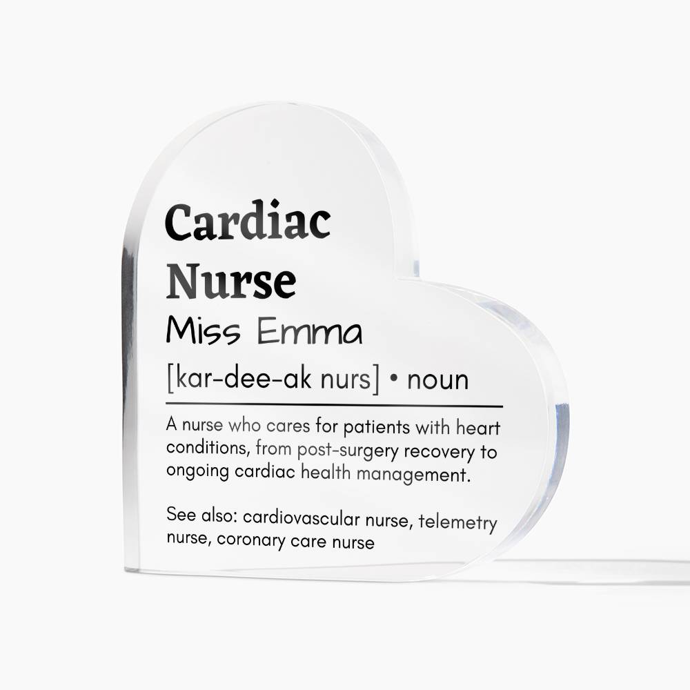 Personalized Cardiac Nurse Printed Heart Shaped Acrylic Plaque