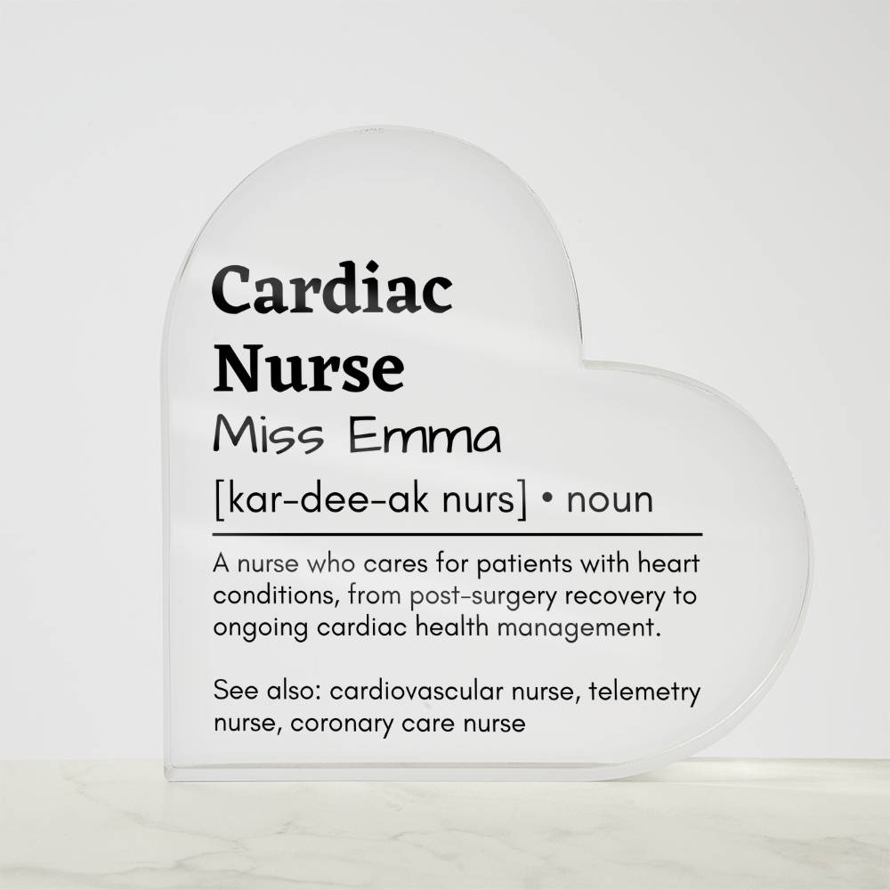 Personalized Cardiac Nurse Printed Heart Shaped Acrylic Plaque