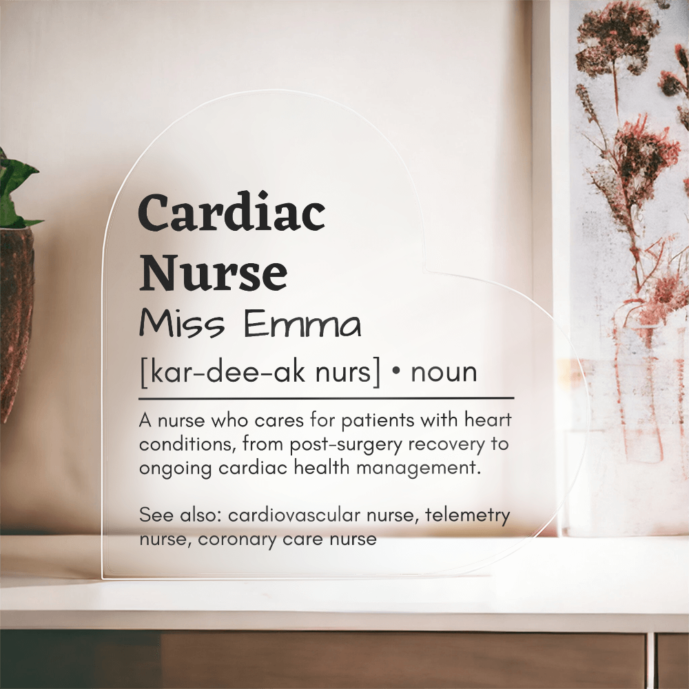 Personalized Cardiac Nurse Printed Heart Shaped Acrylic Plaque