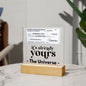 Almost Sold Out - Personalized Manifest Your Dreams Cheque - Acrylic Plaque With Stand