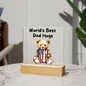 Almost Sold Out - World's Best Dad Hugs - Acrylic Plaque with Stand