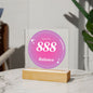 Almost Sold Out - Angel Number 888 with Aura Color - Acrylic Plaque with Stand