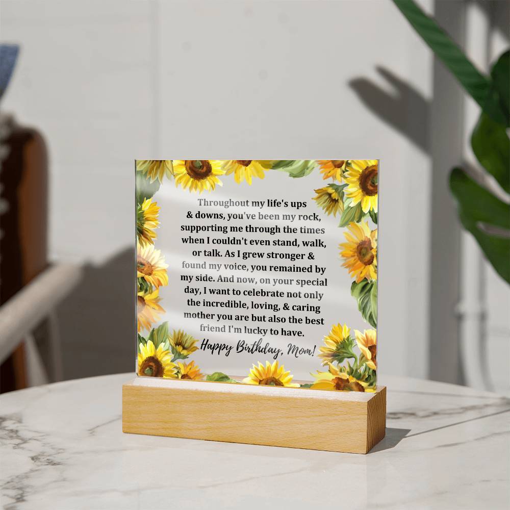 Happy Birthday Mom - Acrylic Square Plaque