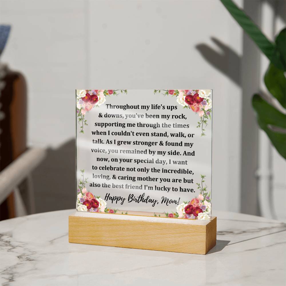 Happy Birthday Mom - Acrylic Square Plaque