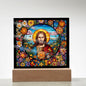 Almost Sold Out - Jesus with Flower Background - Acrylic Plaque with Stand