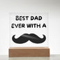 Almost Sold Out - Best Dad With A Moustache - Acrylic Plaque With Stand