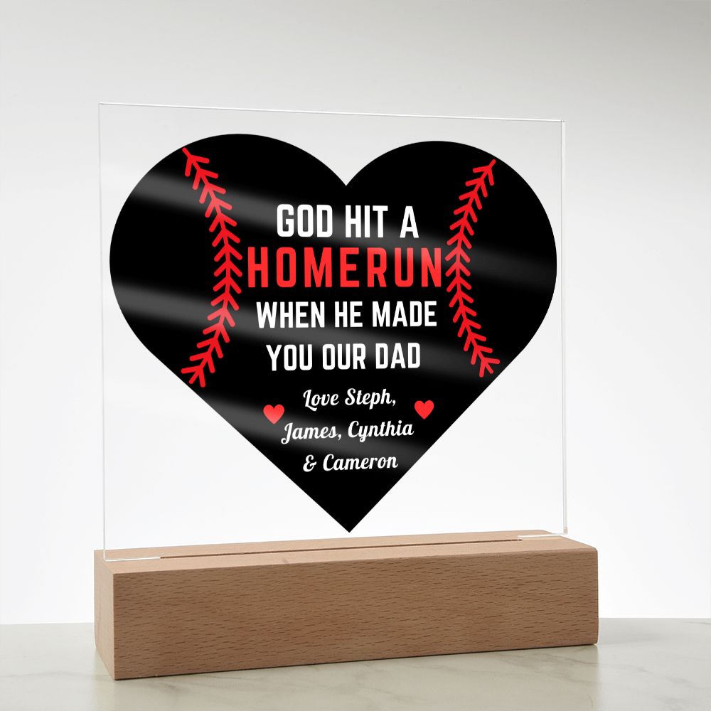 Personalized Baseball Father's Acrylic Plaque