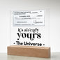 Almost Sold Out - Personalized Manifest Your Dreams Cheque - Acrylic Plaque With Stand