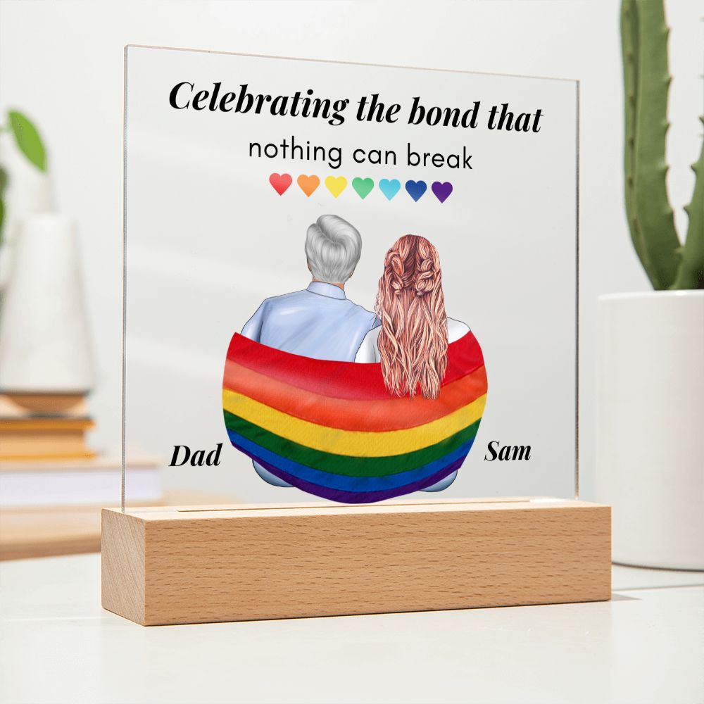 Personalized Father's Day Acrylic Plaque - Celebrating the Bond That Nothing Can Break