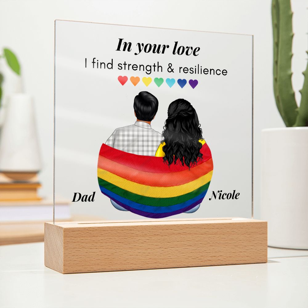 Personalized Father's Day Acrylic Plaque - In Your Love I Find Strength