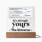Almost Sold Out - Personalized Manifest Your Dreams Cheque - Acrylic Plaque With Stand