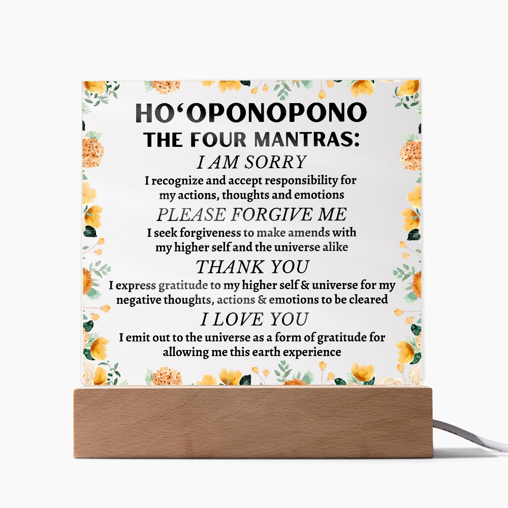 Ho'oponopono Floral Plaque