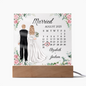 Wedding Calendar Printed Square Acrylic Plaque