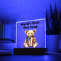Almost Sold Out - World's Best Dad Hugs - Acrylic Plaque with Stand