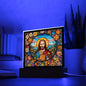 Almost Sold Out - Jesus with Flower Background - Acrylic Plaque with Stand