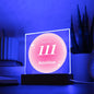 Almost Sold Out - Angel Number 111 with Aura Color - Acrylic Plaque with Stand
