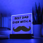 Almost Sold Out - Best Dad With A Moustache - Acrylic Plaque With Stand
