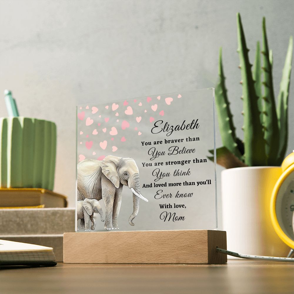 To My Daughter - Elephant - Acrylic Plaque