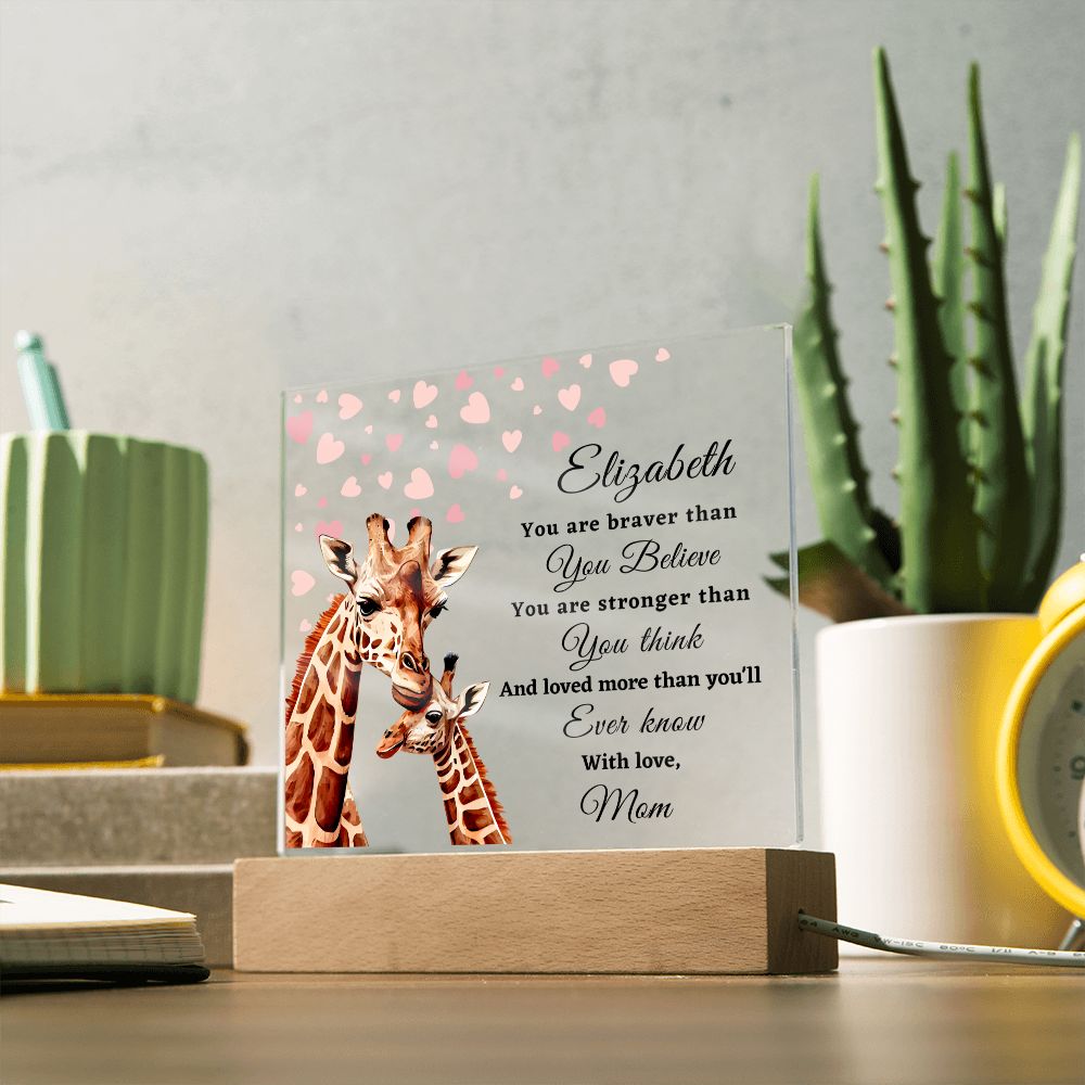 To My Daughter - Giraffe - Acrylic Plaque