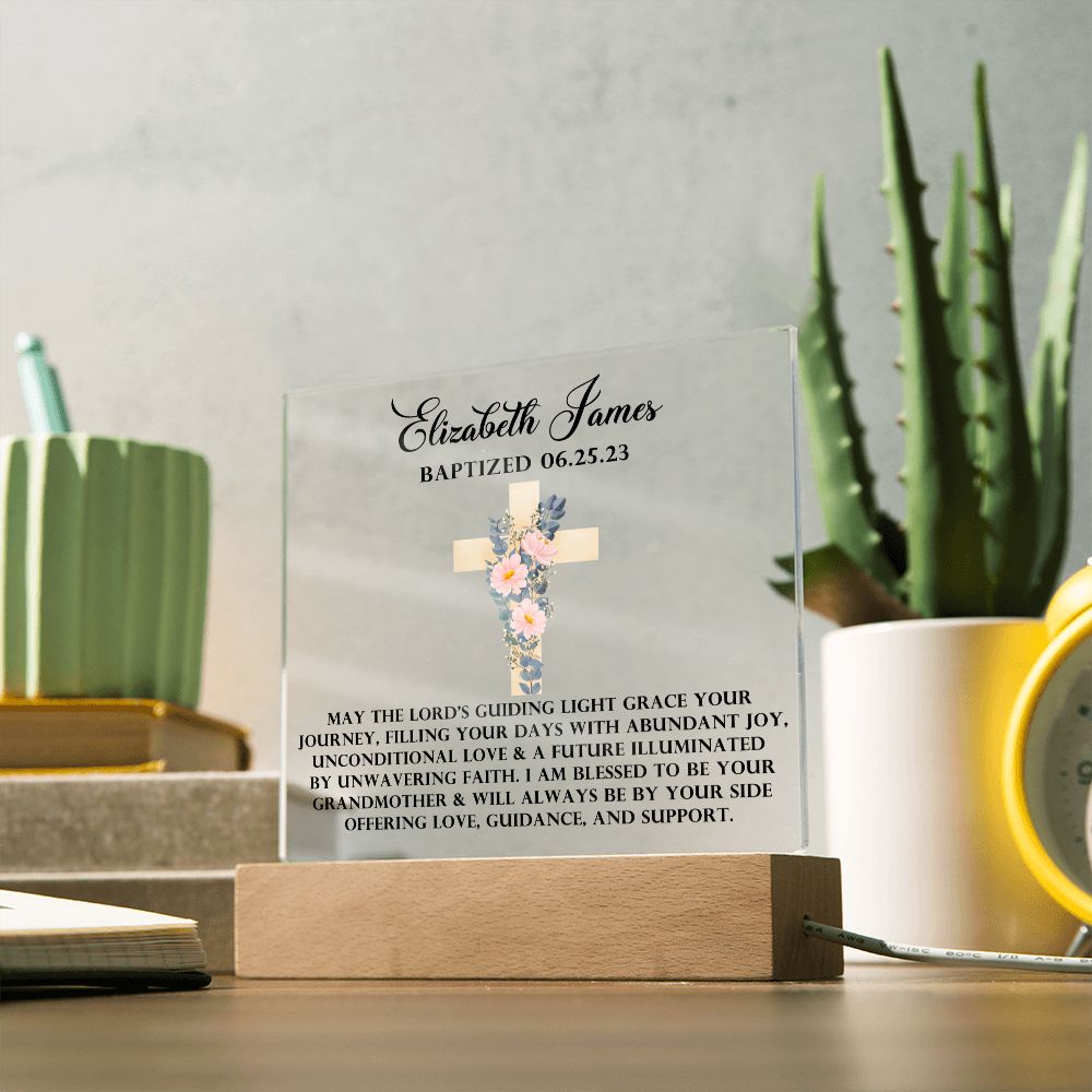 Personalized Baptism Acrylic Plaque from Grandmother