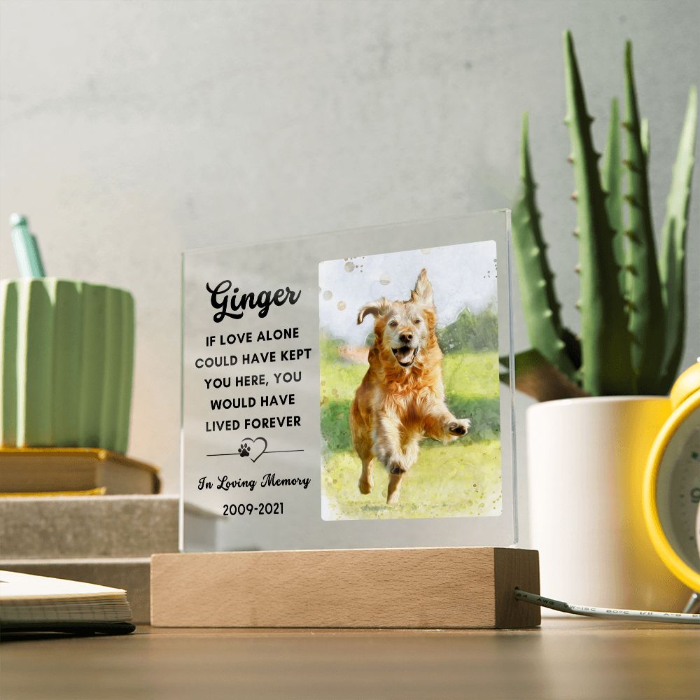 Almost Sold Out - Watercolor Pet Memorial - Acrylic Plaque with Stand