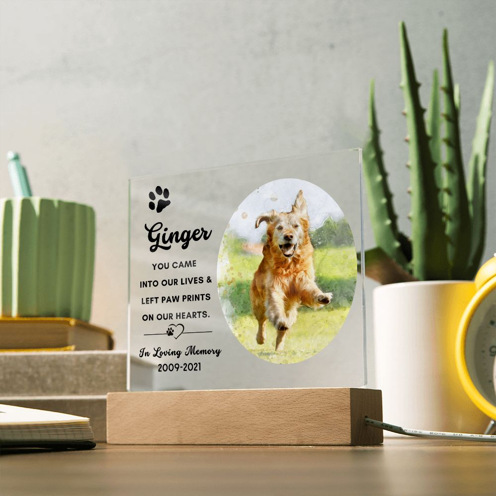 Almost Sold Out - Watercolor Pet Memorial - Acrylic Plaque with Stand