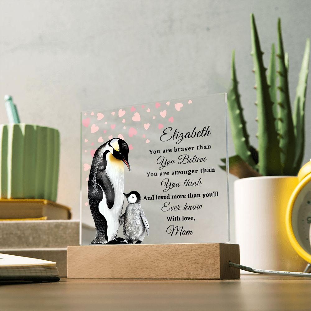 To My Daughter - Penguins - Acrylic Plaque