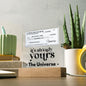 Almost Sold Out - Personalized Manifest Your Dreams Cheque - Acrylic Plaque With Stand