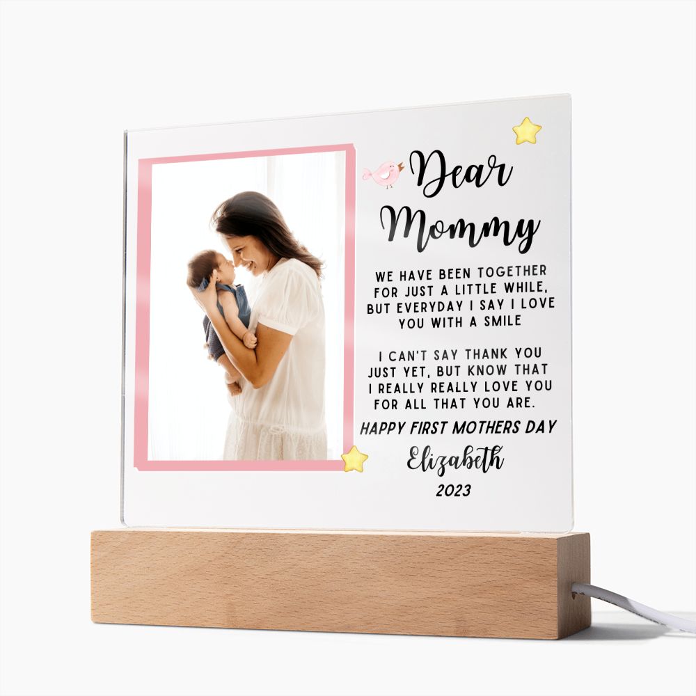 Dear Mommy - From Baby Girl - Acrylic Plaque and Stand