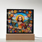 Almost Sold Out - Jesus with Flower Background - Acrylic Plaque with Stand