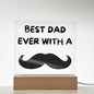 Almost Sold Out - Best Dad With A Moustache - Acrylic Plaque With Stand