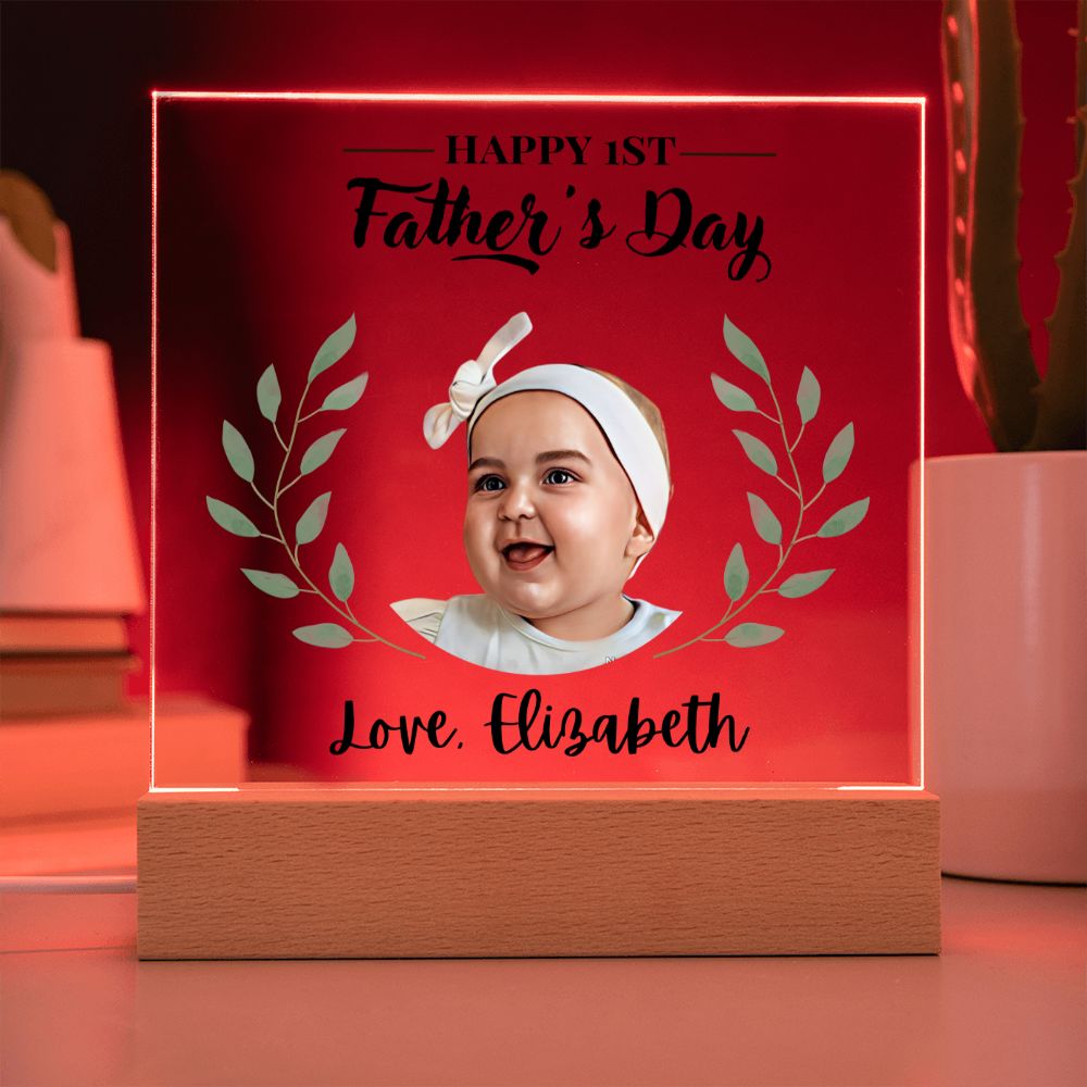 Personalized 1st Father's Day Gift from Baby Girl - Acrylic Plaque