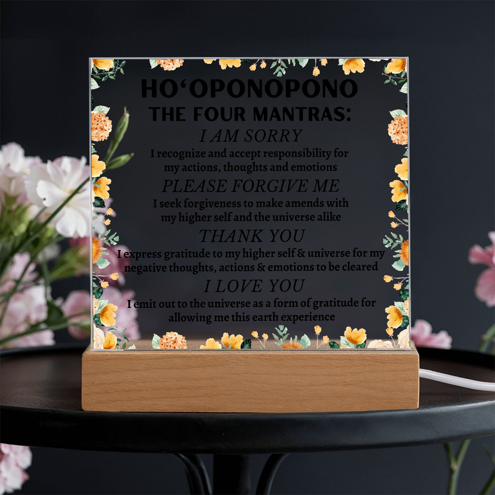 Ho'oponopono Floral Plaque