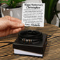 Almost Sold Out - Personalized Anniversary Gift For Husband - Leather Bracelet